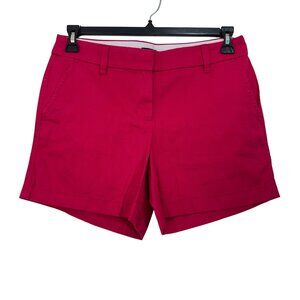 J.Crew Womens Women Magenta Pink Chino Shorts Size 6 Cotton Blend Slash Pockets